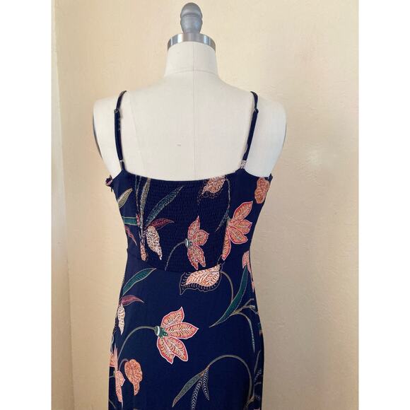 Loft Women's Dress Size 2P Navy Blue Floral Strappy Summer - Picture 7 of 10